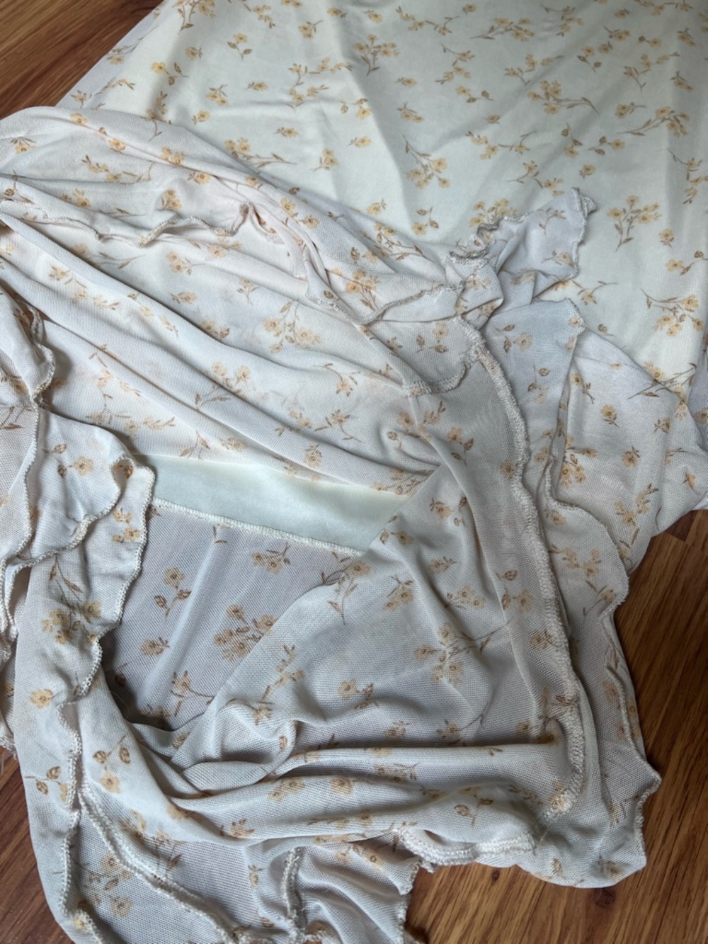 NEW Cream + Pale Yellow Floral Delicate Boho Dress - Picture 5 of 13